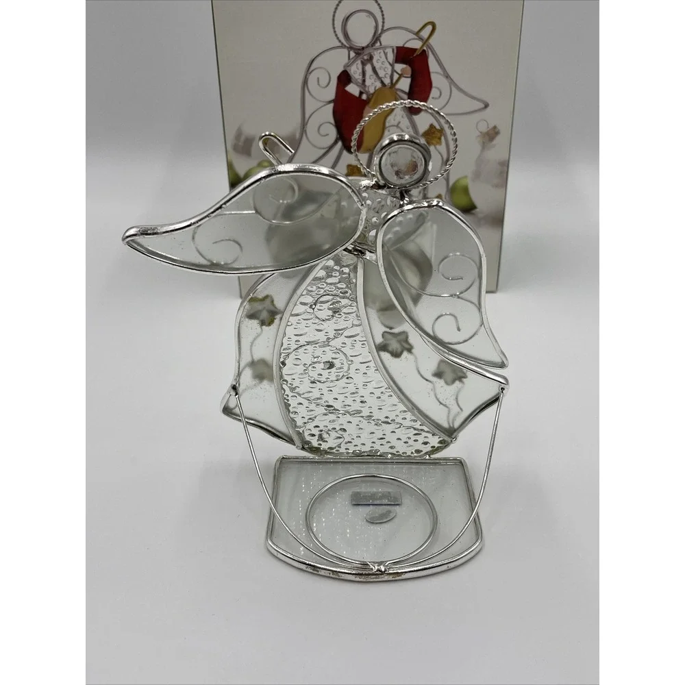 International Silver‎ Company Stained Glass Votive Angel With Mandolin EEC